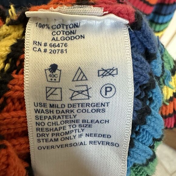 VTG Tommy Hilfiger Rainbow Striped Sweater Women’s Lg Turtleneck Cotton Kidcore - Picture 4 of 6